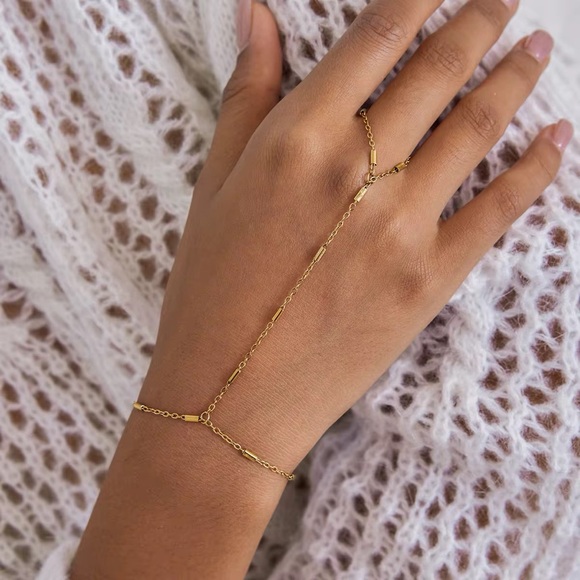 SahrzJewellery Jewelry - 18K Gold Plated Hand Chain Bracelet